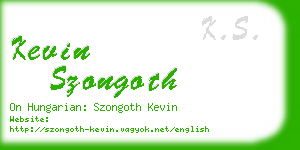 kevin szongoth business card